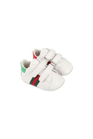 sneakers in pelle bianco GUCCI KIDS | 500852BKPT09070